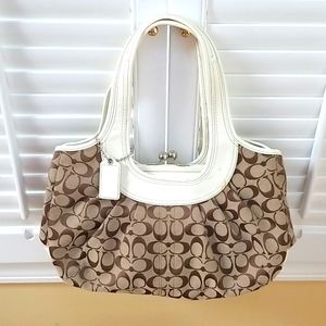 COACH Signature Ergo Pleated Bag w Kiss Lock